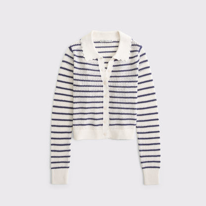 Abercrombie Crochet-Style Collared Cardigan