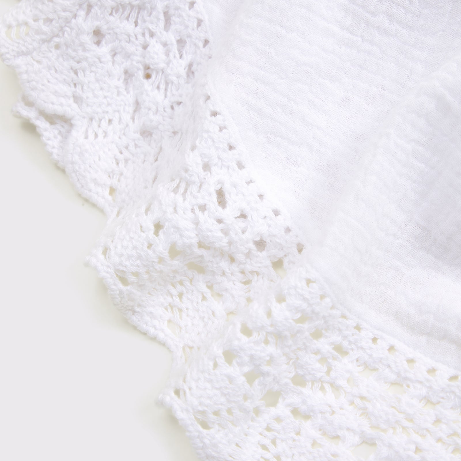 Abercrombie 100% Cotton Squareneck Crochet Tank