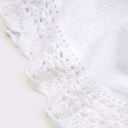 Abercrombie 100% Cotton Squareneck Crochet Tank