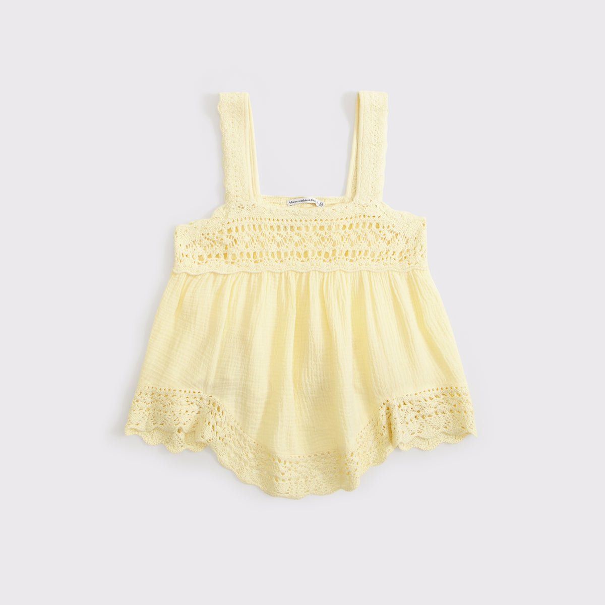 Abercrombie 100% Cotton Squareneck Crochet Tank