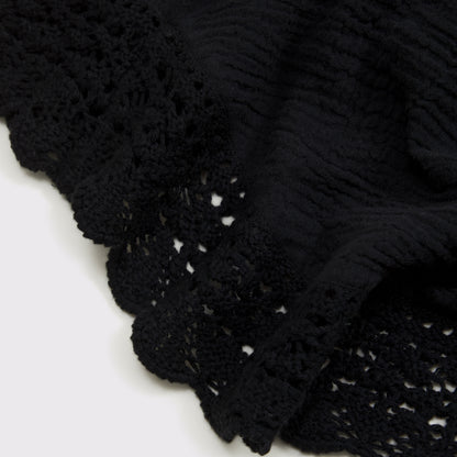 Abercrombie 100% Cotton Squareneck Crochet Tank