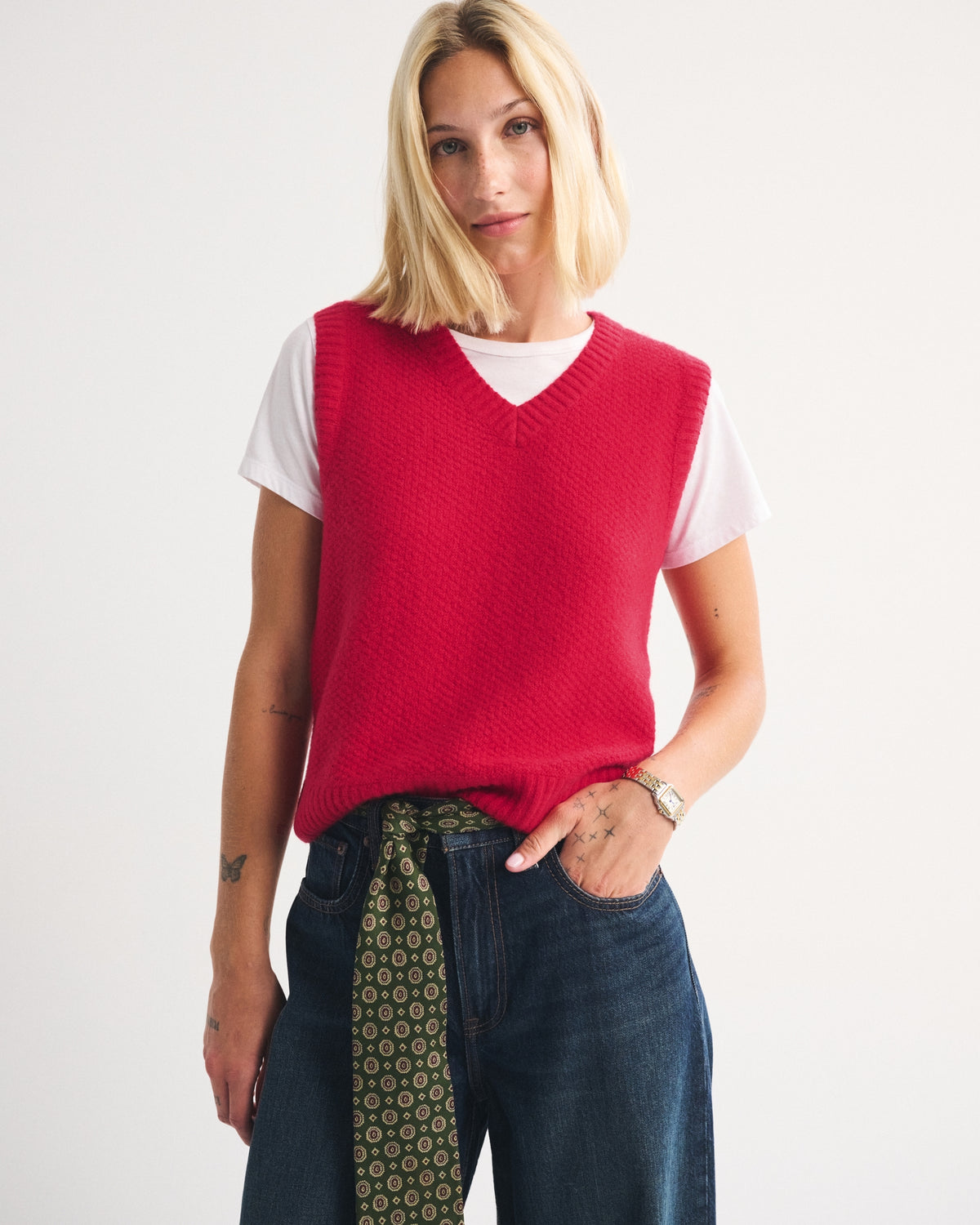 Abercrombie Merino Wool-Blend V-Neck Sweater Vest