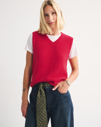 Abercrombie Merino Wool-Blend V-Neck Sweater Vest