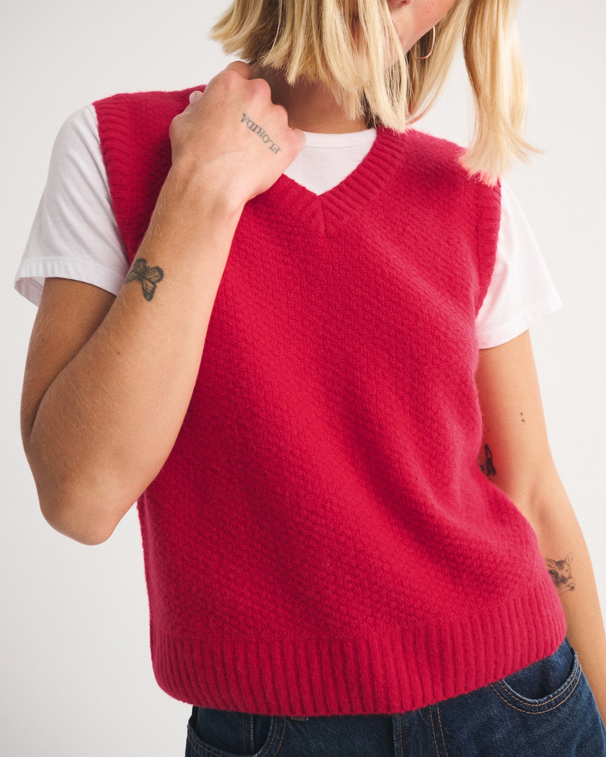 Abercrombie Merino Wool-Blend V-Neck Sweater Vest