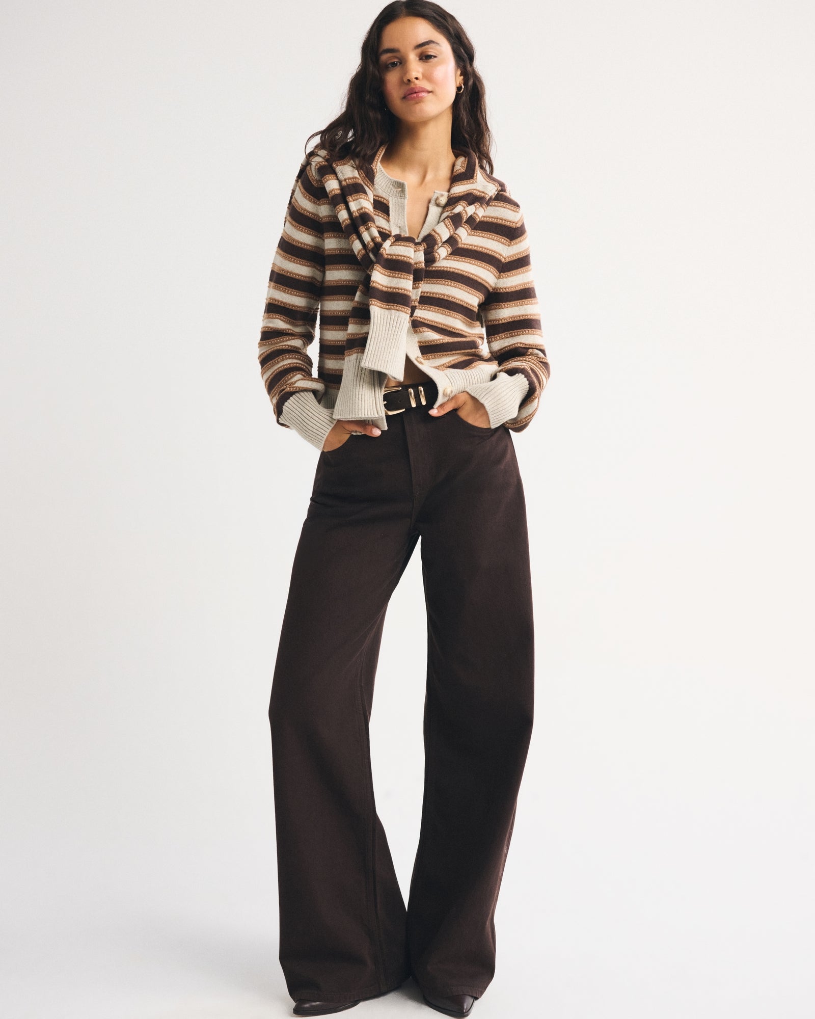 Abercrombie Textural Stitch Shrunken Cardigan