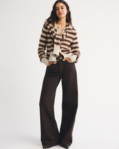 Abercrombie Textural Stitch Shrunken Cardigan