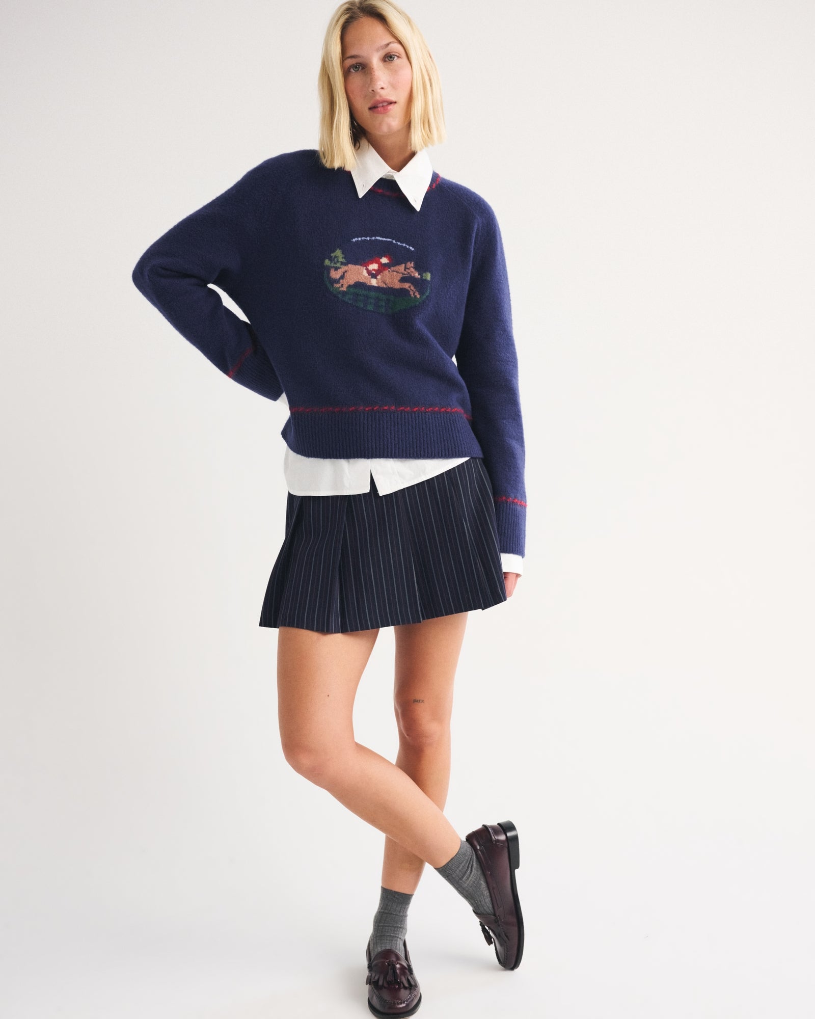 Abercrombie A&F Madeline Textural Crew Sweater