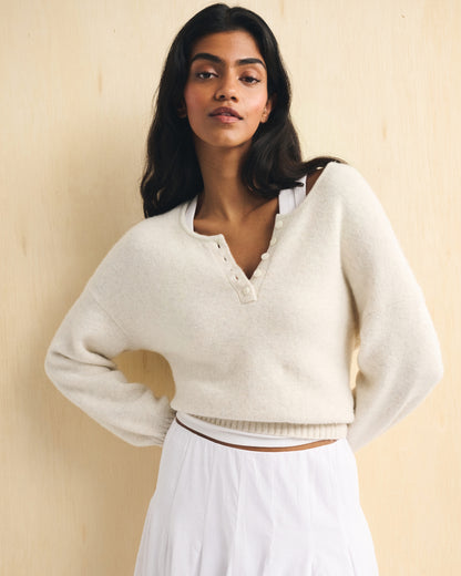 Abercrombie Merino Wool-Blend Henley Sweater