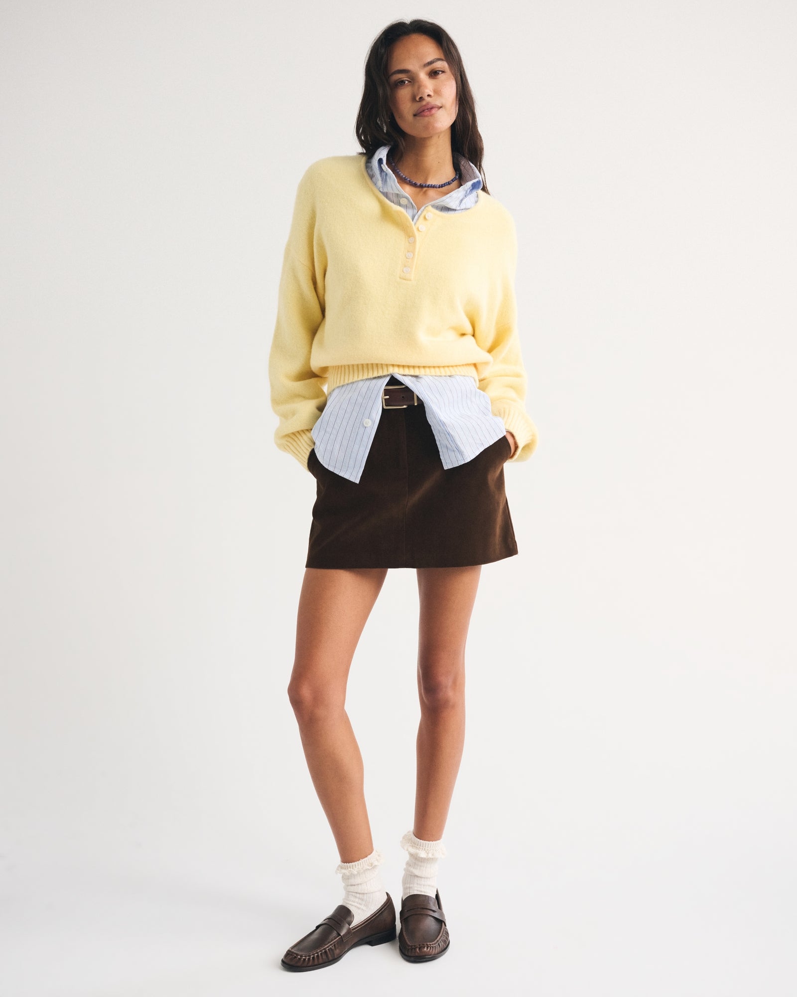 Abercrombie Merino Wool-Blend Henley Sweater
