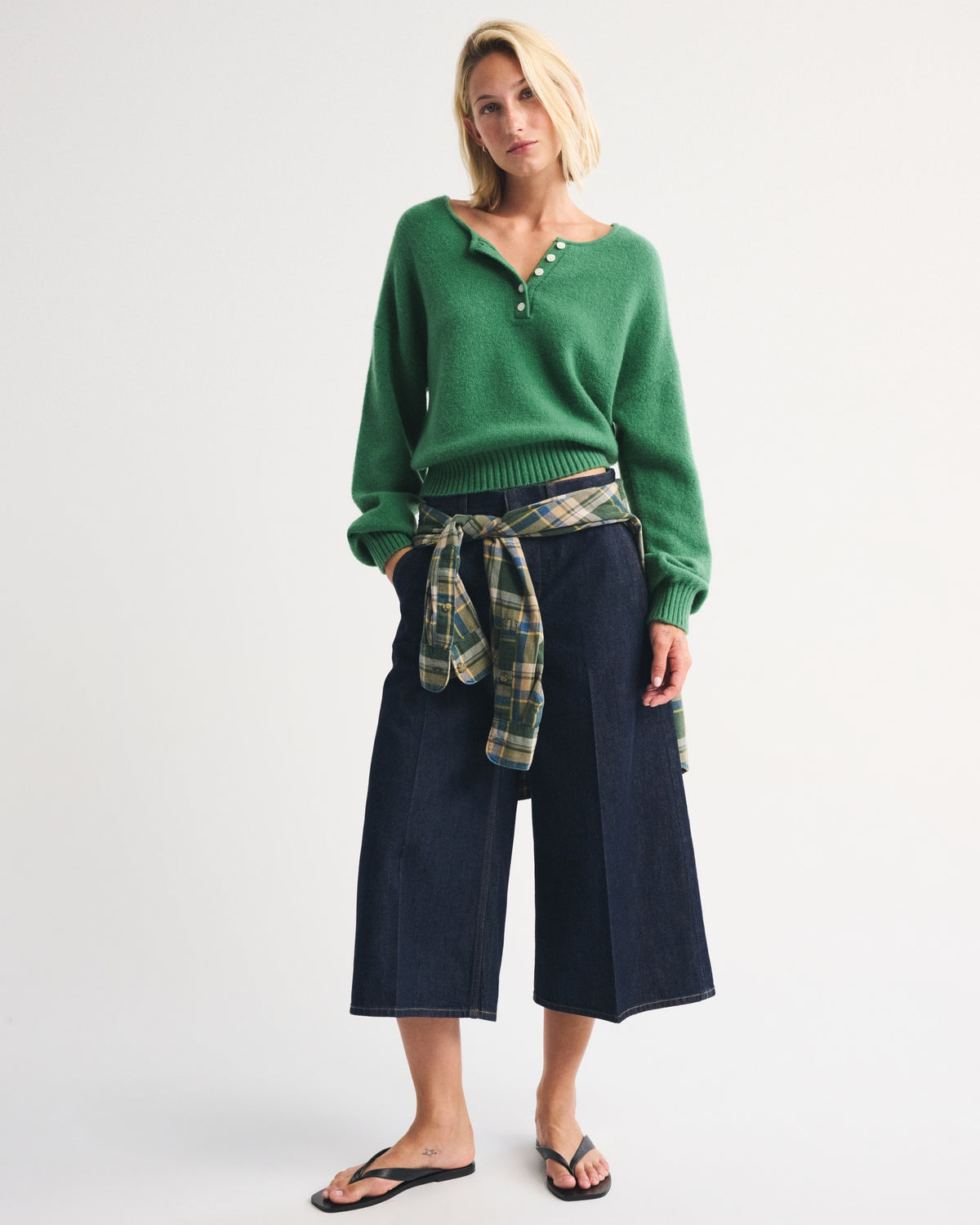 Abercrombie Merino Wool-Blend Henley Sweater
