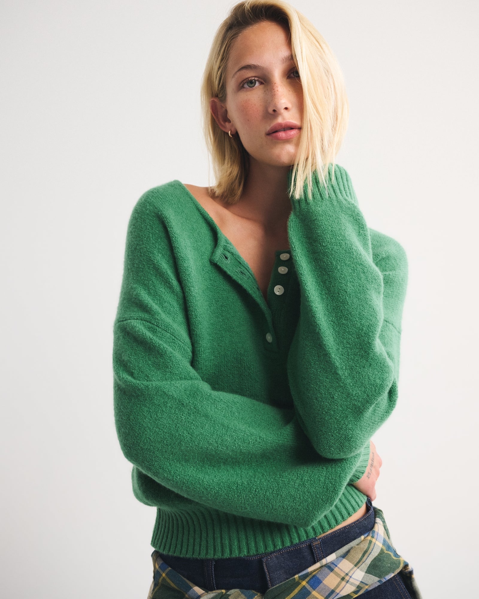 Abercrombie Merino Wool-Blend Henley Sweater