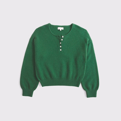 Abercrombie Merino Wool-Blend Henley Sweater