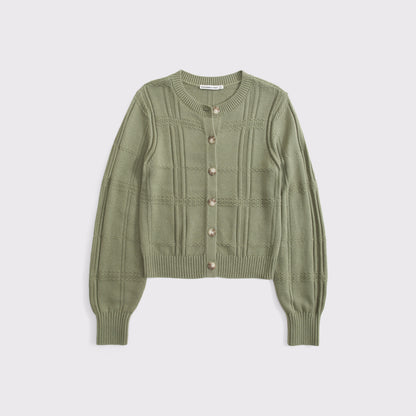 Abercrombie Textural Stitch Shrunken Cardigan