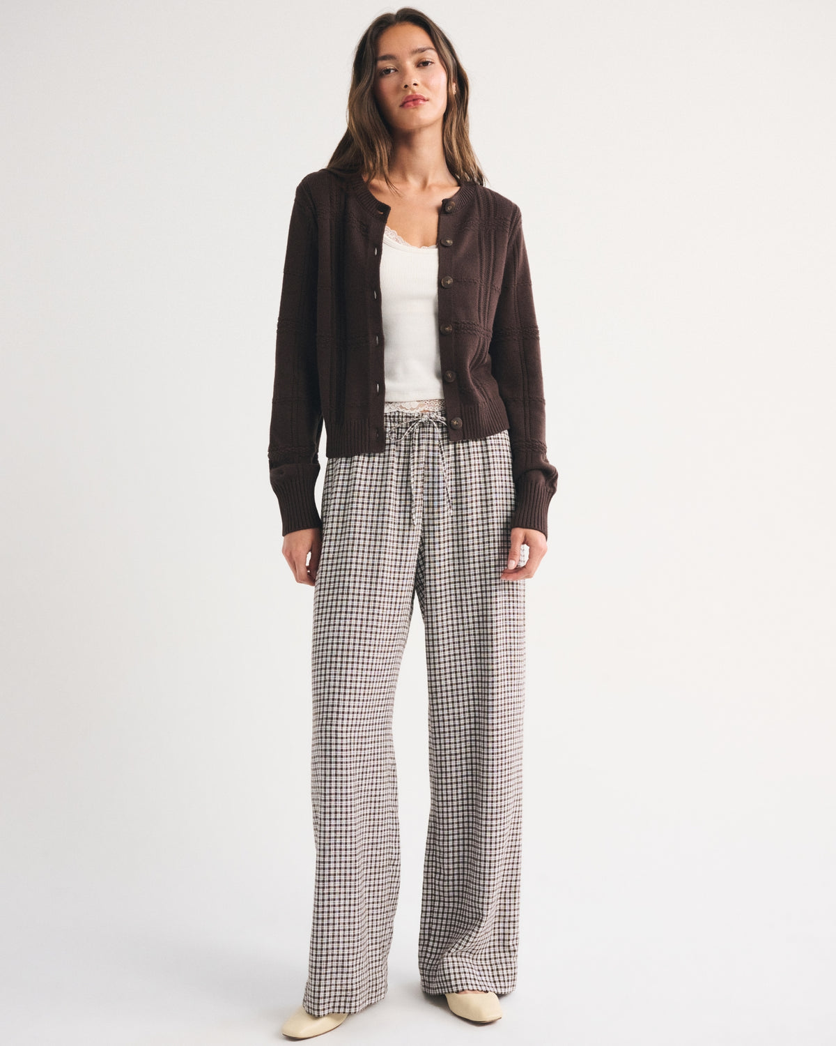 Abercrombie Textural Stitch Shrunken Cardigan