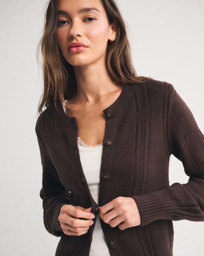 Abercrombie Textural Stitch Shrunken Cardigan