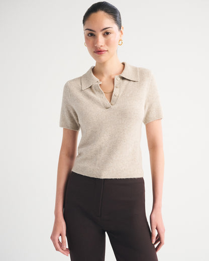 Abercrombie Merino Wool-Blend Short-Sleeve Polo
