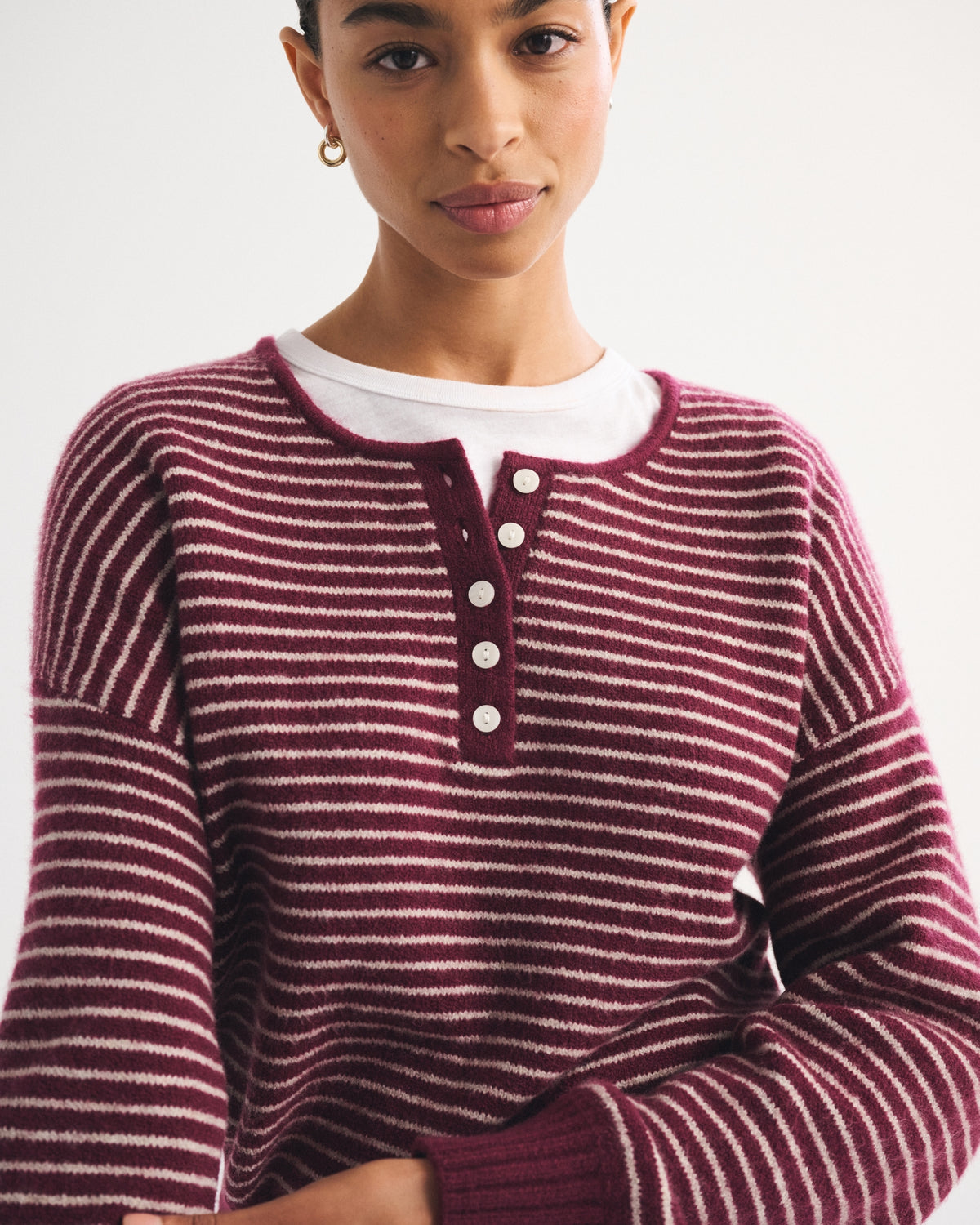 Abercrombie Merino Wool-Blend Henley Sweater