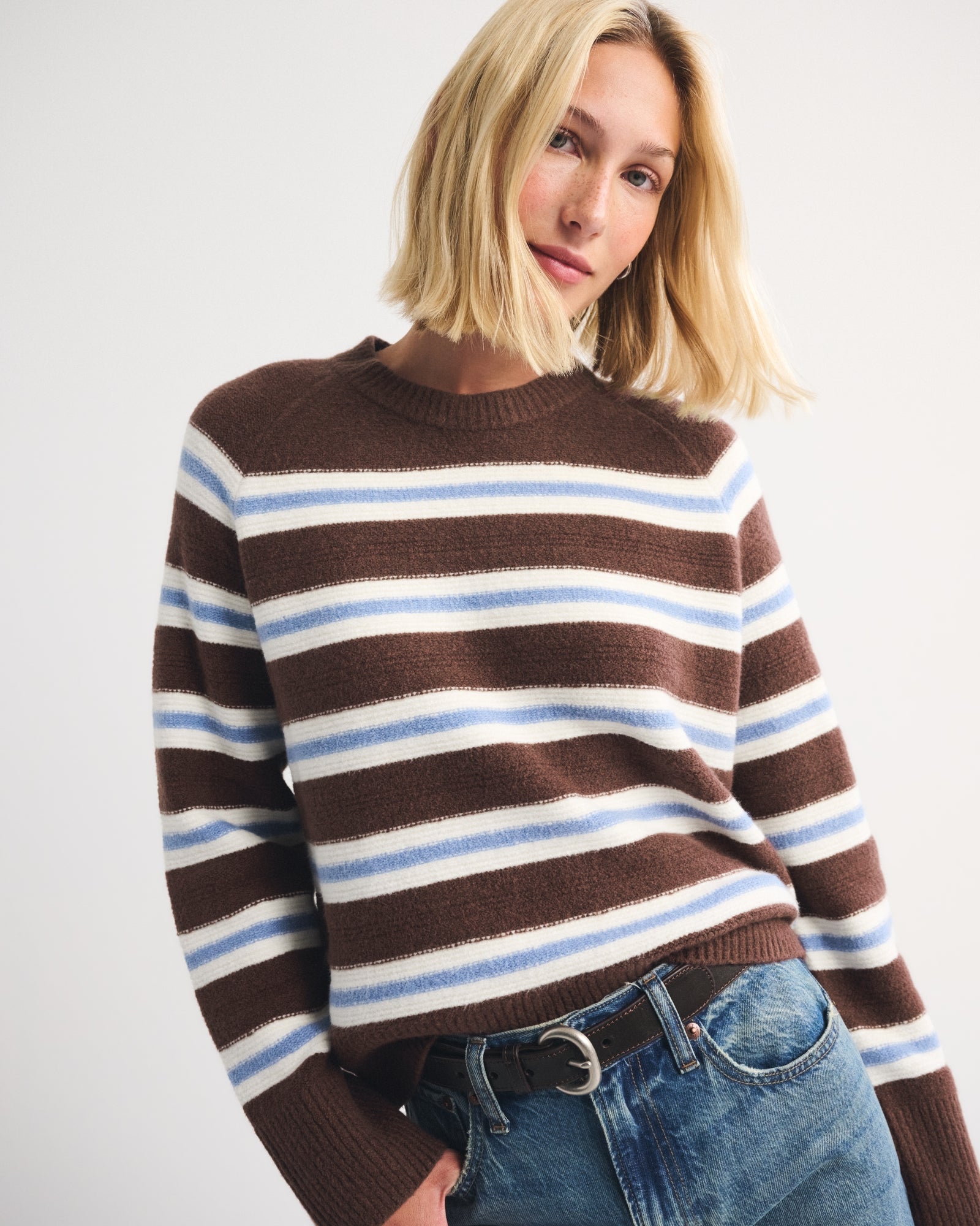 Abercrombie A&F Madeline Textural Crew Sweater
