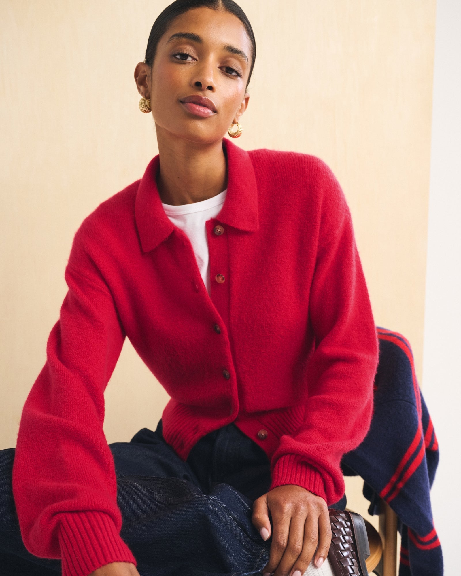 Abercrombie Merino Wool-Blend Collared Cardigan