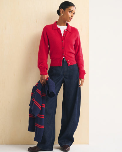 Abercrombie Merino Wool-Blend Collared Cardigan