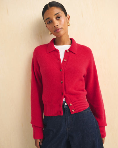 Abercrombie Merino Wool-Blend Collared Cardigan
