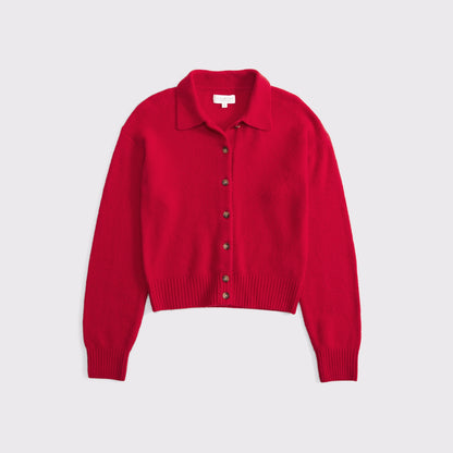 Abercrombie Merino Wool-Blend Collared Cardigan