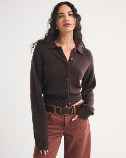Abercrombie Merino Wool-Blend Collared Cardigan