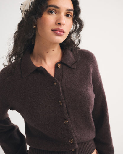 Abercrombie Merino Wool-Blend Collared Cardigan