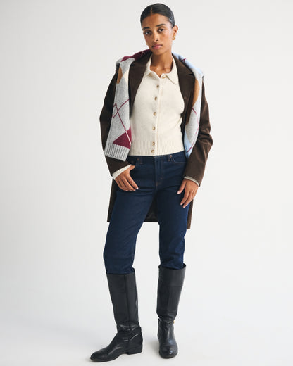 Abercrombie Merino Wool-Blend Collared Cardigan