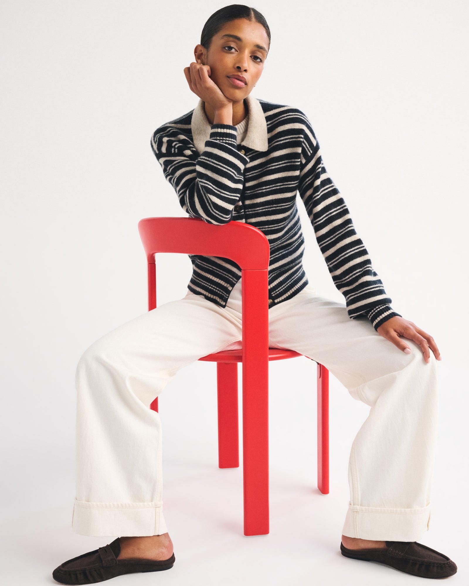 Abercrombie Merino Wool-Blend Collared Cardigan