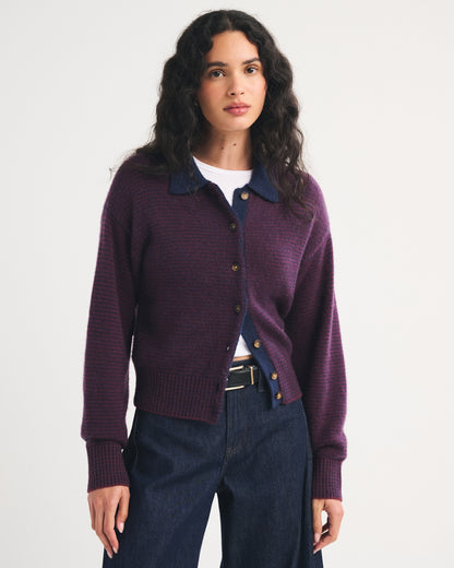 Abercrombie Merino Wool-Blend Collared Cardigan