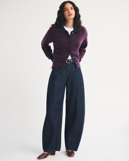 Abercrombie Merino Wool-Blend Collared Cardigan