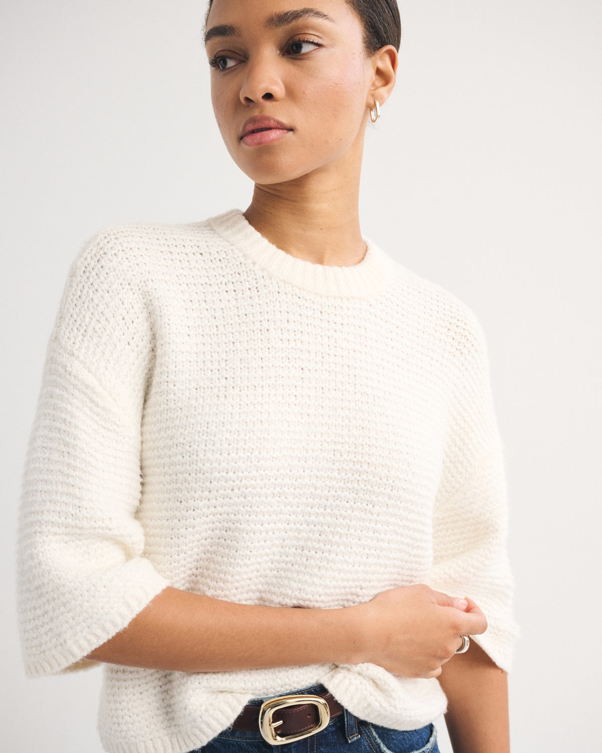 Abercrombie Short-Sleeve Boxy Sweater Tee