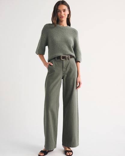 Abercrombie Short-Sleeve Boxy Sweater Tee