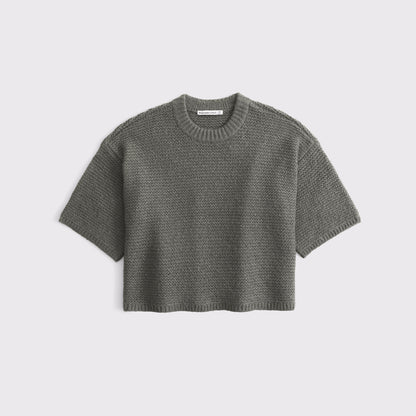 Abercrombie Short-Sleeve Boxy Sweater Tee