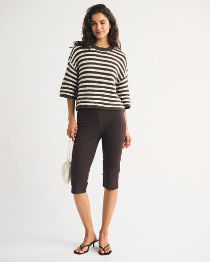 Abercrombie Short-Sleeve Boxy Sweater Tee