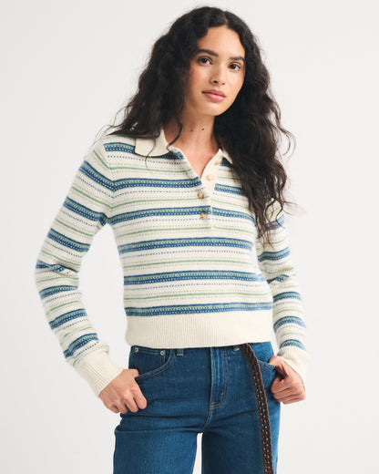 Abercrombie Merino Wool-Blend Long-Sleeve Polo