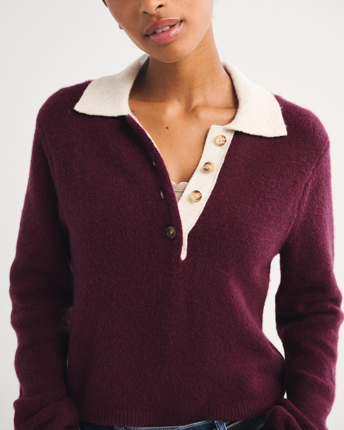 Abercrombie Merino Wool-Blend Long-Sleeve Polo