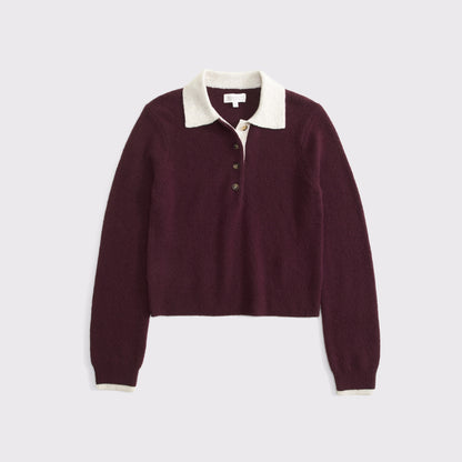 Abercrombie Merino Wool-Blend Long-Sleeve Polo