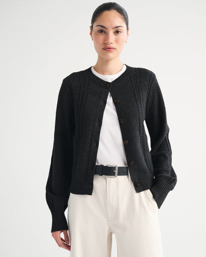 Abercrombie Textural Stitch Shrunken Cardigan