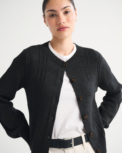 Abercrombie Textural Stitch Shrunken Cardigan