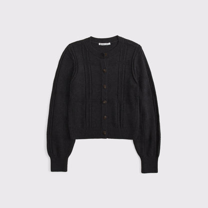 Abercrombie Textural Stitch Shrunken Cardigan