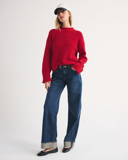 Abercrombie 100% Cotton Roll Neck Crew Sweater