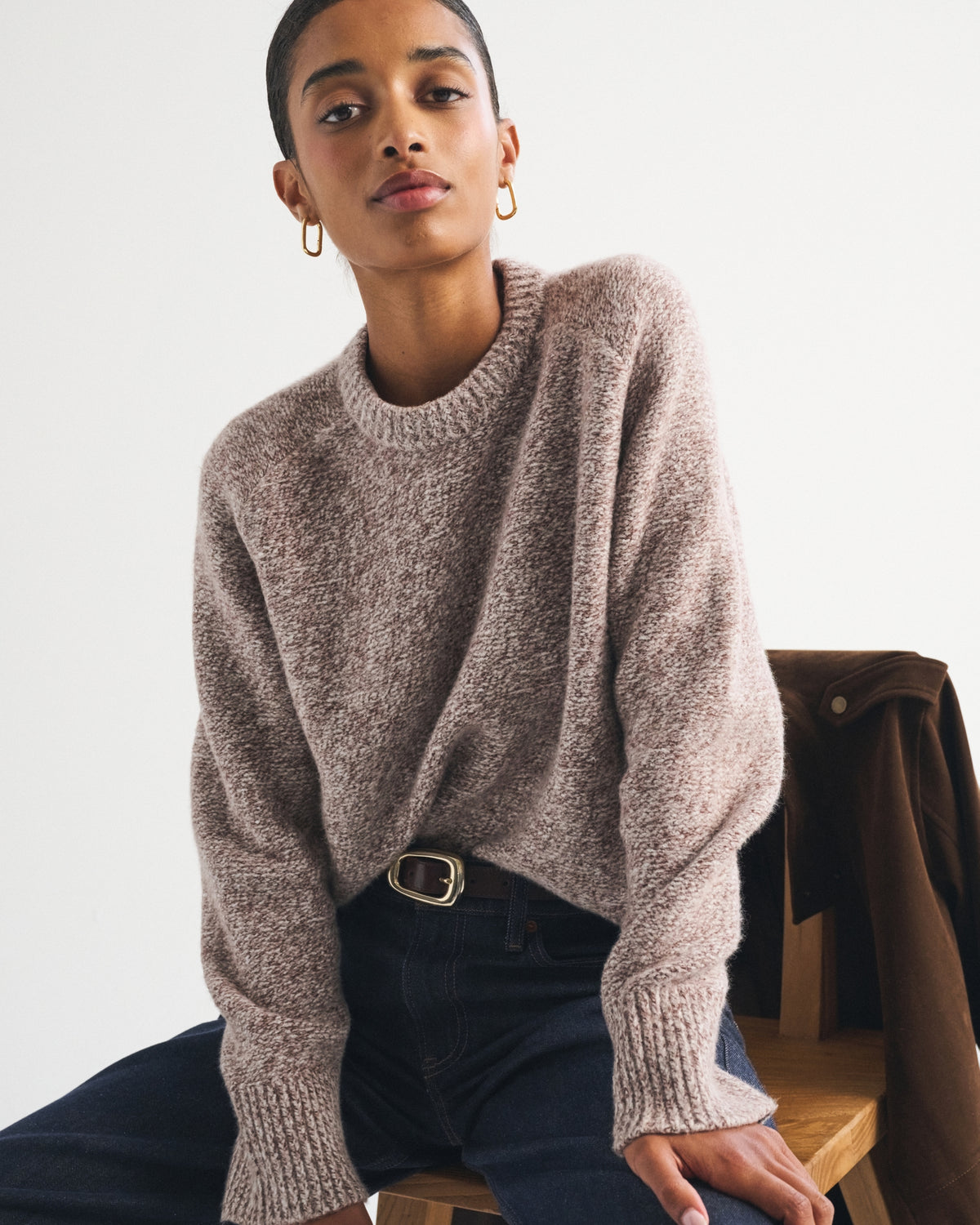 Abercrombie A&F Madeline Textural Crew Sweater