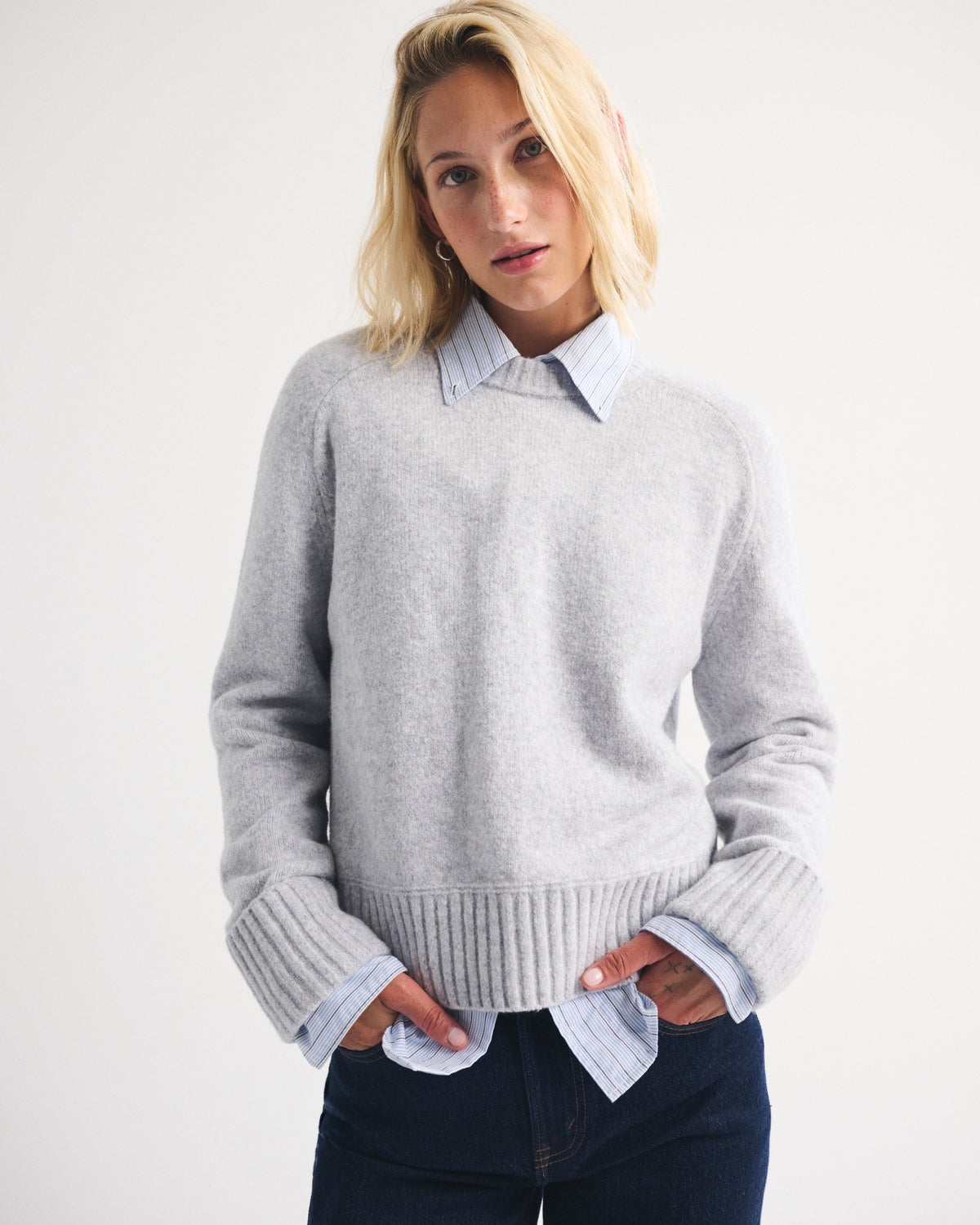 Abercrombie A&F Madeline Textural Crew Sweater