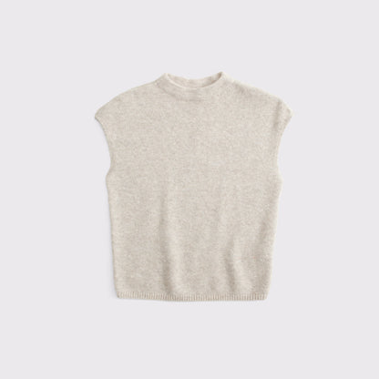 Abercrombie Merino Wool-Blend Short-Sleeve Mock Neck Sweater