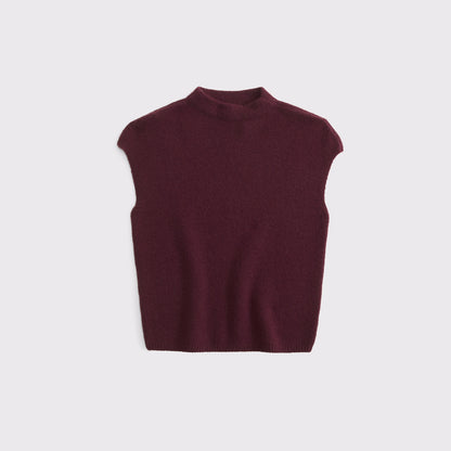Abercrombie Merino Wool-Blend Short-Sleeve Mock Neck Sweater