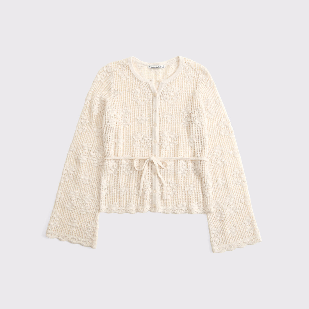 Abercrombie Tie-Waist Bobble-Stitch Cardigan