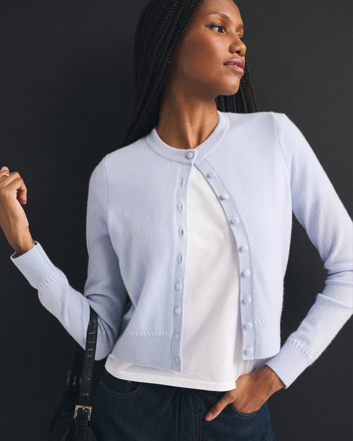 Abercrombie 100% Cashmere Shrunken Cardigan