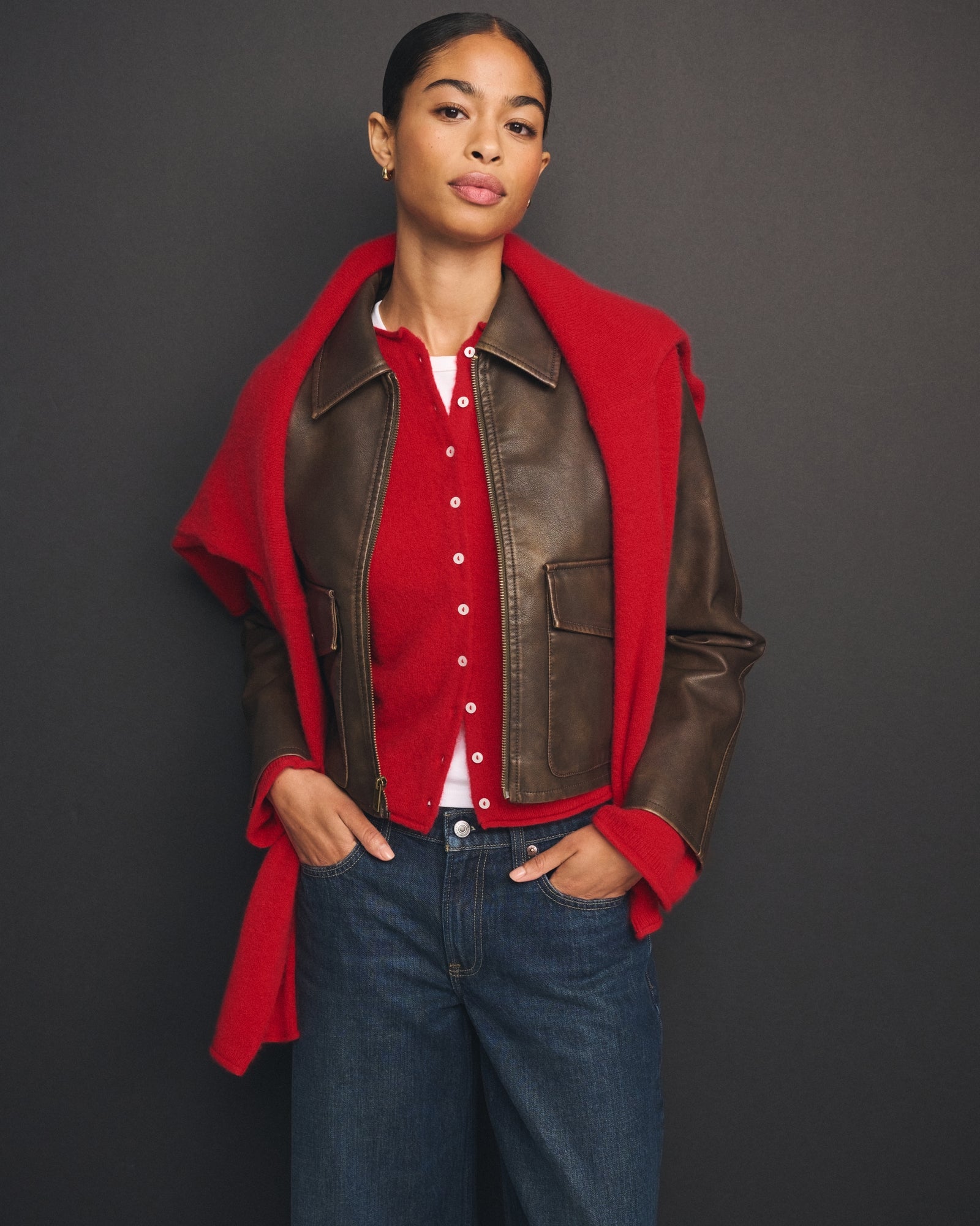 Abercrombie Merino Wool-Blend Roll Neck Cardigan